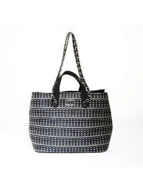 Chanel Handbag Straw Tote CC Logo